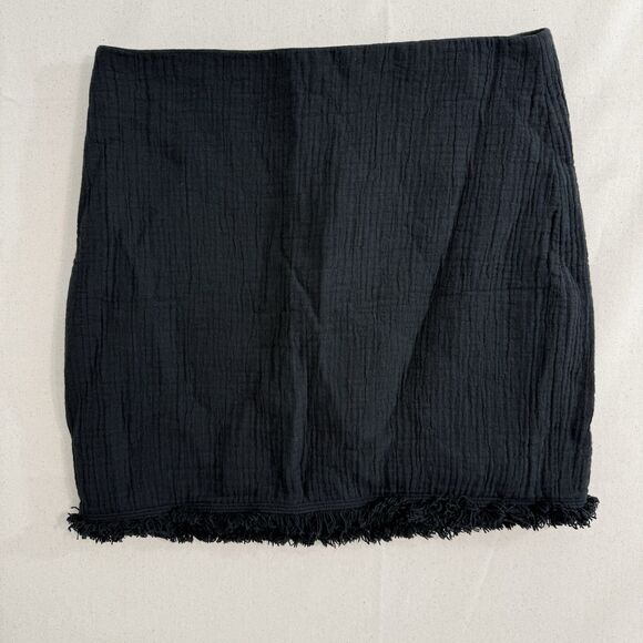 Madewell Black Hideaway Fringe Textured Mini Skirt Womens 6 - Picture 1 of 6